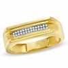 Thumbnail Image 0 of Diamond Accent Two Row Band in 18K Gold-Plated Sterling Silver - Size 10.5