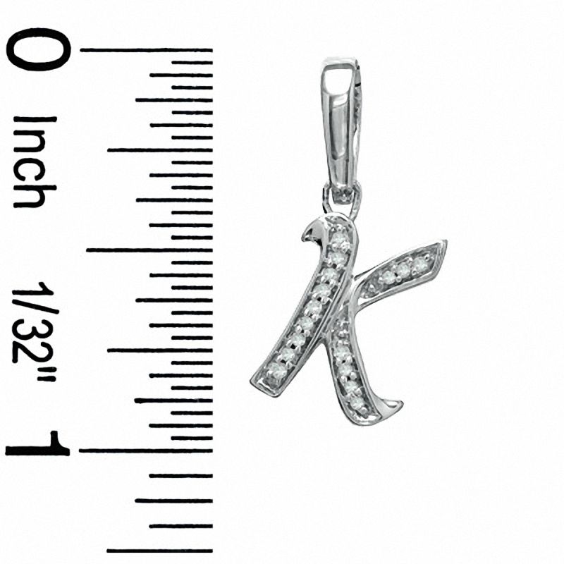 Diamond Accent Initial "K" Charm in Sterling Silver