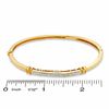 Thumbnail Image 1 of 1/10 CT. T.W. Diamond Bangle in 18K Gold-Plated Sterling Silver - 7.5"