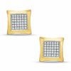 Thumbnail Image 0 of 1/5 CT. T.W. Diamond Puffed Curved Square Earrings in 10K Gold
