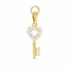 Thumbnail Image 0 of Cubic Zirconia Accent Heart Key Charm in 10K Solid Gold