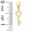 Thumbnail Image 1 of Cubic Zirconia Accent Heart Key Charm in 10K Solid Gold