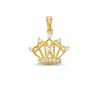 Thumbnail Image 0 of Cubic Zirconia 3D Crown Charm in 10K Solid Gold