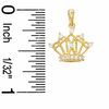 Thumbnail Image 1 of Cubic Zirconia 3D Crown Charm in 10K Solid Gold