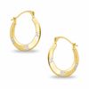 Thumbnail Image 0 of Hoop Earrings with Diamond-Cut Stars in 10K Two-Tone Gold