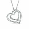 Thumbnail Image 0 of 1/10 CT. T.W. Diamond Hearts Pendant in Sterling Silver
