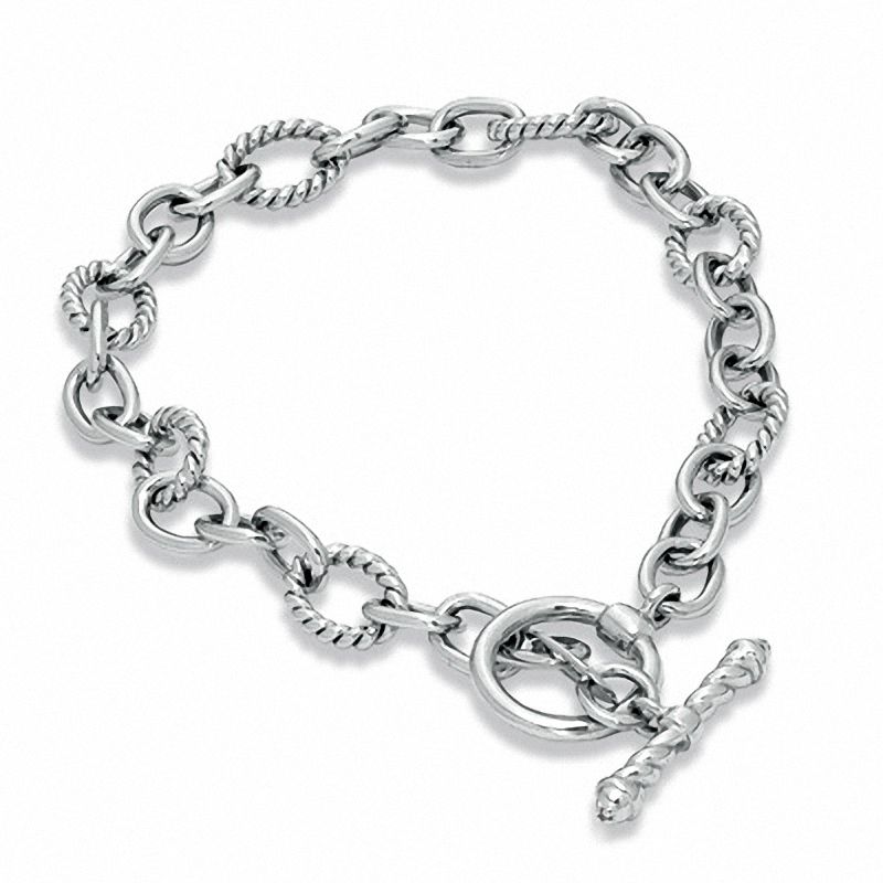 Diamond Accent Starter Charm Bracelet in Sterling Silver - 7.5"