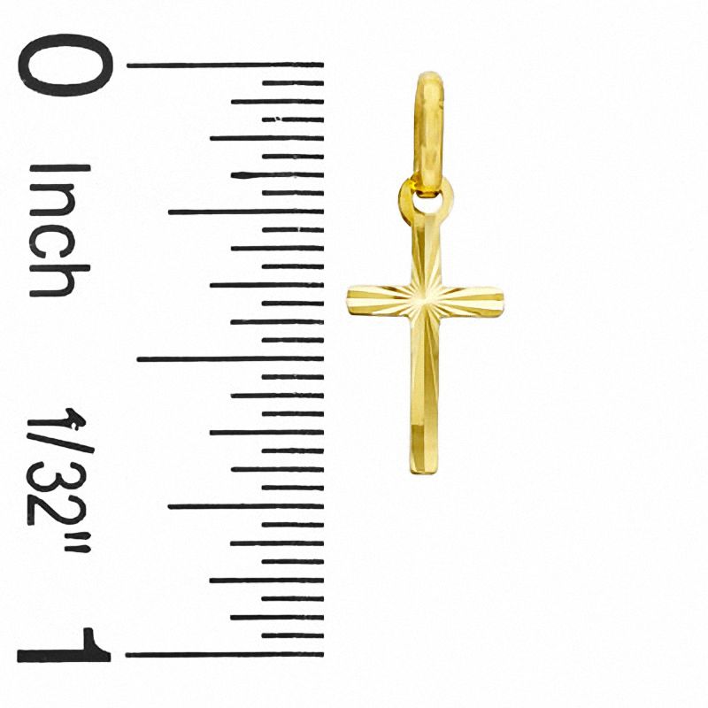 Made in Italy Diamond-Cut Cross Charm in 10K Gold