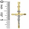 Thumbnail Image 1 of Wood Grain Crucifix Charm in 10K Two-Tone Gold