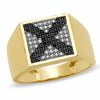 Thumbnail Image 0 of 1/3 CT. T.W. Enhanced Black and White Diamond X Band in 10K Gold - Size 10.5
