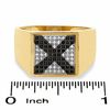Thumbnail Image 2 of 1/3 CT. T.W. Enhanced Black and White Diamond X Band in 10K Gold - Size 10.5