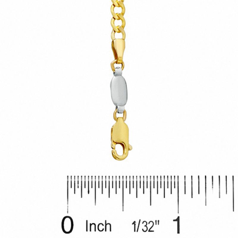 080 Gauge Polished Curb Chain Bracelet in 14K Gold Bonded Sterling Silver - 7.5"