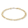 Thumbnail Image 0 of 5.2mm Figaro Chain Bracelet in Semi-Solid Sterling Silver with 14K Gold Plate - 8"