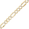 Thumbnail Image 0 of 140 Gauge Pavé Figaro Chain Bracelet in Sterling Silver with 10K Gold Plate - 8.5"