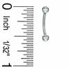 Thumbnail Image 1 of Solid Stainless Steel Ball and Spike Curved Barbell Set - 18G 5/16"