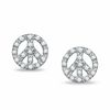 Thumbnail Image 0 of Cubic Zirconia Peace Sign Stud Earrings in Sterling Silver