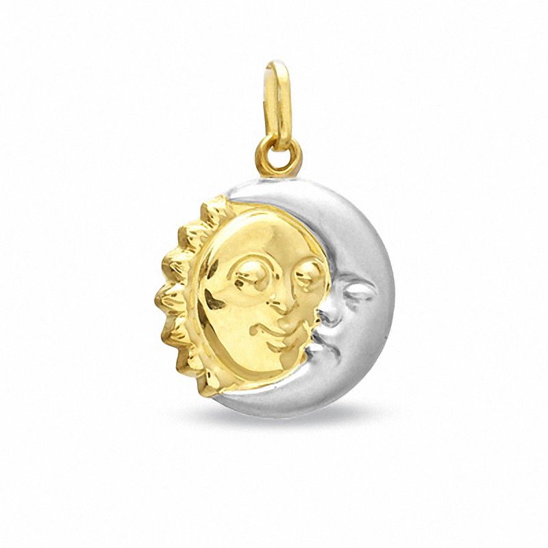 Moon and Star Charm in 10K Gold