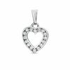 Thumbnail Image 0 of Medium Cubic Zirconia Heart Charm in 10K White Gold