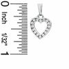 Thumbnail Image 1 of Medium Cubic Zirconia Heart Charm in 10K White Gold