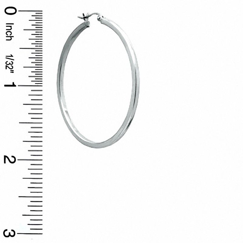 45mm Square Tube Hoop Earrings in Hollow Sterling Silver