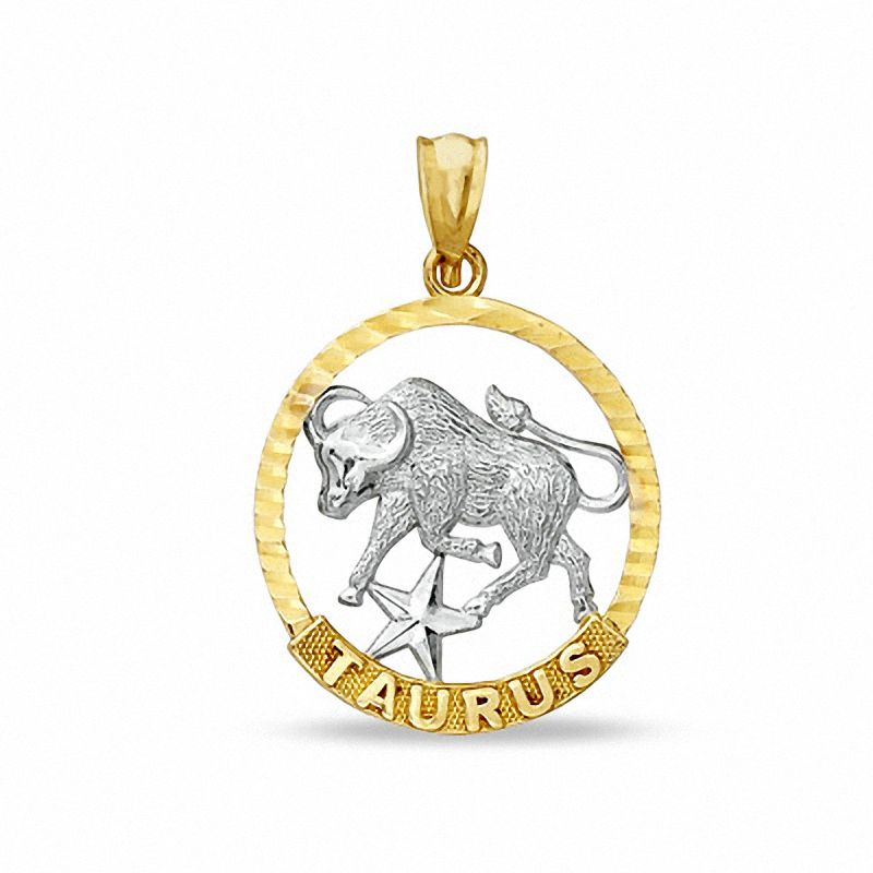 Small Zodiac Taurus Charm in 10K Two-Tone Gold