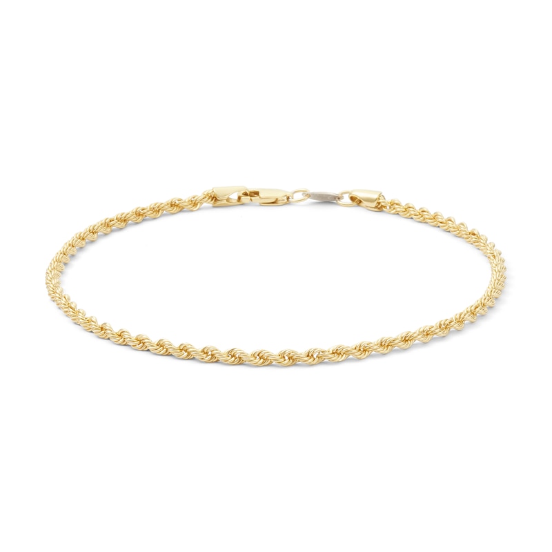 2.3mm Rope Chain Anklet in 10K Gold Bonded Sterling Silver - 10"