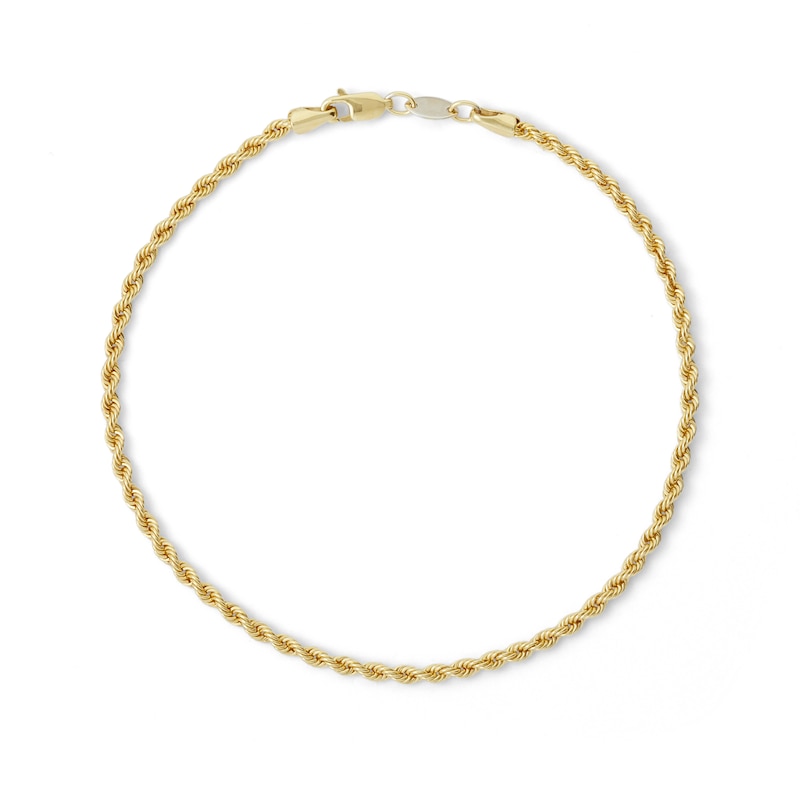 2.3mm Rope Chain Anklet in 10K Gold Bonded Sterling Silver - 10"