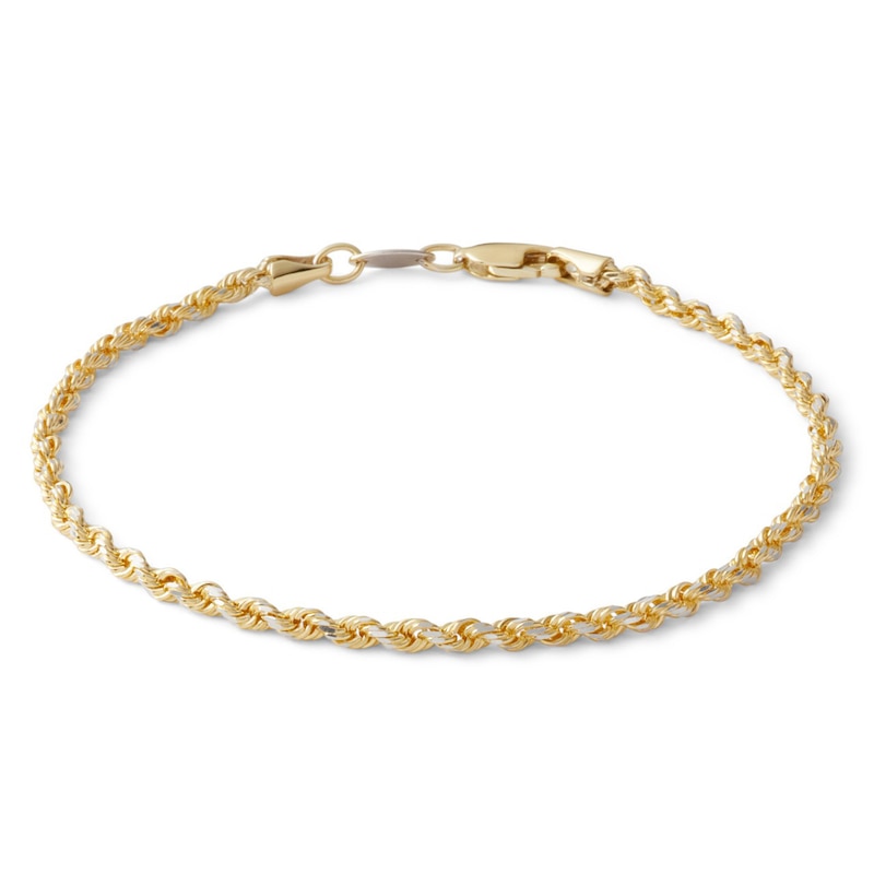 021 Gauge Rope Chain Bracelet in 10K Gold Bonded Sterling Silver - 8"