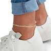 Thumbnail Image 2 of 100 Gauge Pavé Figaro Chain Anklet in 10K Gold Bonded Sterling Silver -10"