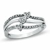 Thumbnail Image 0 of Diamond Accent Triple Heart Ring in Sterling Silver - Size 7