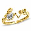 Thumbnail Image 0 of 1/20 CT. T.W. Heart-Shaped Composite Diamond "Love" Ring in 10K Gold