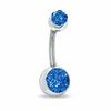 Thumbnail Image 0 of 014 Gauge Curved Barbell with Blue Crystals in Stainless Steel
