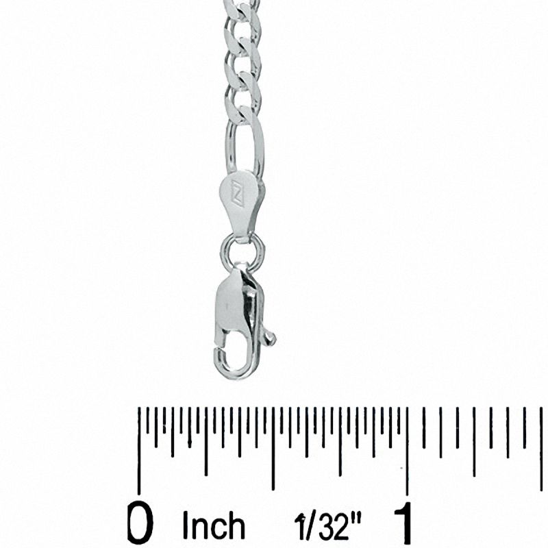 100 Gauge Figaro Chain Anklet in Sterling Silver - 10"