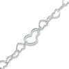 Thumbnail Image 0 of Fancy Heart Link Anklet in Sterling Silver - 10"