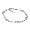 Thumbnail Image 1 of Sterling Silver Peace Signs Anklet - 10"