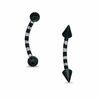 Thumbnail Image 0 of 016 Gauge Black Stripe Curved  Barbell Set in Stainless Steel