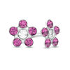 Thumbnail Image 0 of Purple Crystal Daisy Stud Piercing Earrings in 14K White Gold