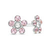 Thumbnail Image 0 of Light Purple Crystal Daisy Stud Piercing Earrings in 14K Solid White Gold