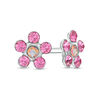Thumbnail Image 0 of Rose Crystal Daisy Stud Piercing Earrings in 14K Solid White Gold