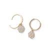 Thumbnail Image 1 of Cubic Zirconia Huggie with Flower Dangle Earrings in 10K Gold