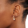 Thumbnail Image 2 of Cubic Zirconia Huggie with Flower Dangle Earrings in 10K Gold