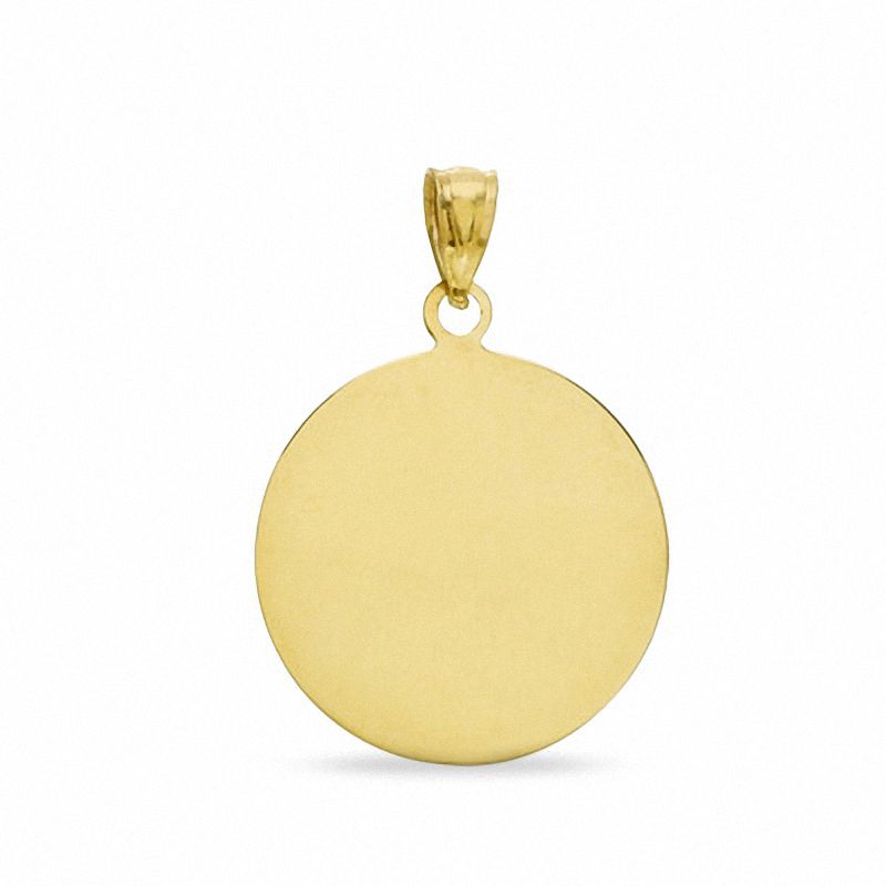 Engravable Circle Charm in 10K Gold