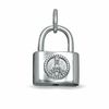 Thumbnail Image 0 of Diamond Accent Peace Sign Padlock Charm in Sterling Silver