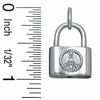 Thumbnail Image 1 of Diamond Accent Peace Sign Padlock Charm in Sterling Silver