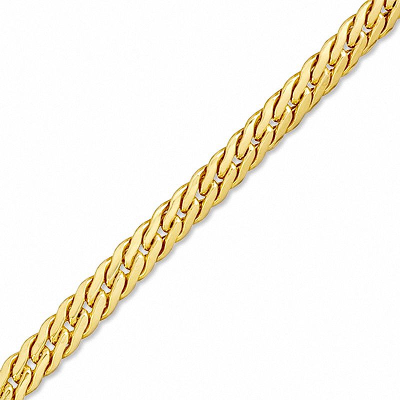 3.8mm Closed Herringbone Bracelet in Sterling Silver with 10K Two-Tone Gold Plate - 7.25"