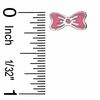 Thumbnail Image 1 of Child's Pink Enamel Bow Stud Earrings in Sterling Silver