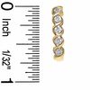 Thumbnail Image 1 of Diamond Accent Twisted Five Stone J-Hoop Earrings in 10K Two-Tone Gold