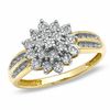 Thumbnail Image 0 of 1/10 CT.T.W. Diamond Cluster Flower Ring in 10K Gold - Size 7