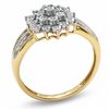 Thumbnail Image 1 of 1/10 CT.T.W. Diamond Cluster Flower Ring in 10K Gold - Size 7