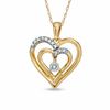 Thumbnail Image 0 of Diamond Accent Double Heart Pendant in 10K Gold